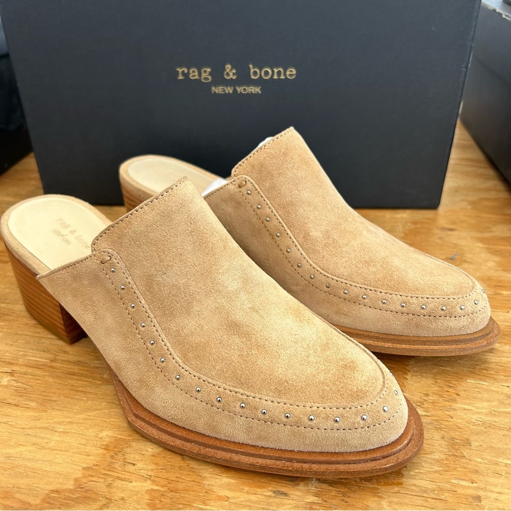 Rag & Bone Weiss Dune Tan Suede Mules 36